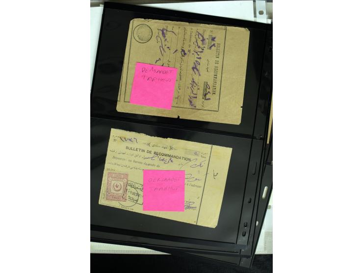 1876/1907 (about), 41 letters, covers, postcards, postal receipts and telegrams with negative seal cancellations incl. rare i