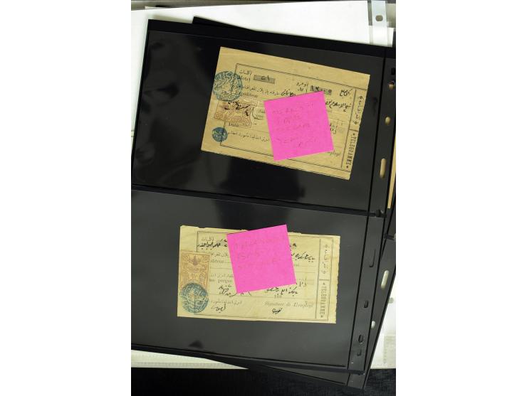 1876/1907 (about), 41 letters, covers, postcards, postal receipts and telegrams with negative seal cancellations incl. rare i