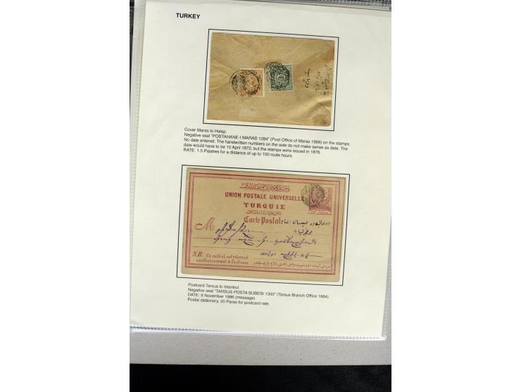 1876/1907 (about), 41 letters, covers, postcards, postal receipts and telegrams with negative seal cancellations incl. rare i