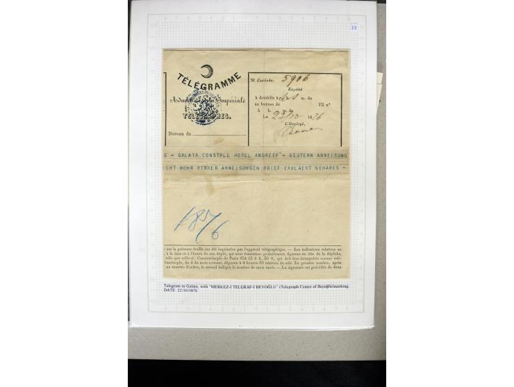 1876/1907 (about), 41 letters, covers, postcards, postal receipts and telegrams with negative seal cancellations incl. rare i