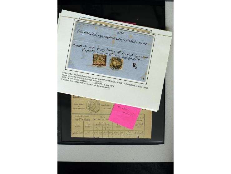 1876/1907 (about), 41 letters, covers, postcards, postal receipts and telegrams with negative seal cancellations incl. rare i