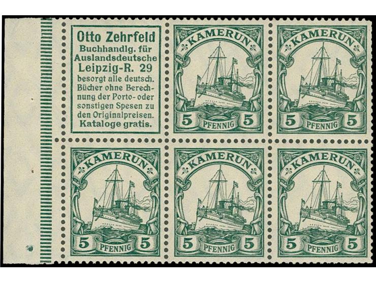 Reklame-Heftchenblatt 5 Pfg. "Otto Zehrfeld", teils übliche leichte Heftchenzähnung, postfrisch
