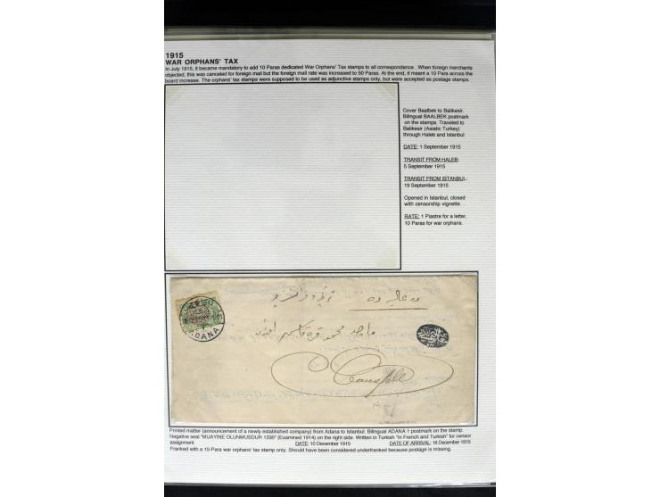 1877/1915 (about), approx. 115 covers, postcards etc. with a wide range of cancellations, also better frankings, destinations