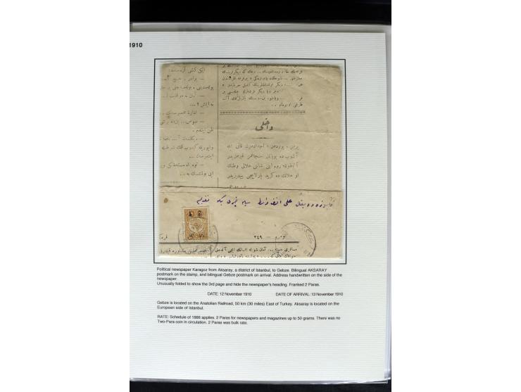 1877/1915 (about), approx. 115 covers, postcards etc. with a wide range of cancellations, also better frankings, destinations