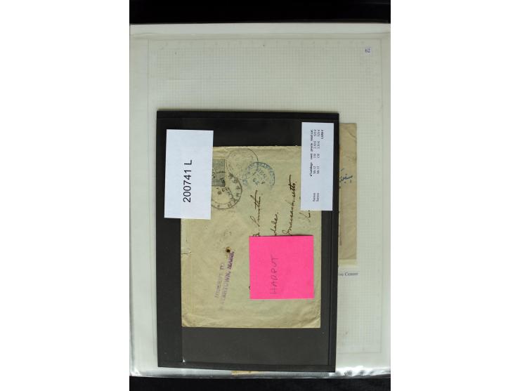 1877/1915 (about), approx. 115 covers, postcards etc. with a wide range of cancellations, also better frankings, destinations
