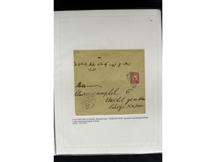 1877/1915 (about), approx. 115 covers, postcards etc. with a wide range of cancellations, also better frankings, destinations