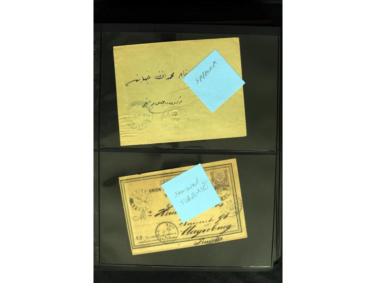 1877/1915 (about), approx. 115 covers, postcards etc. with a wide range of cancellations, also better frankings, destinations