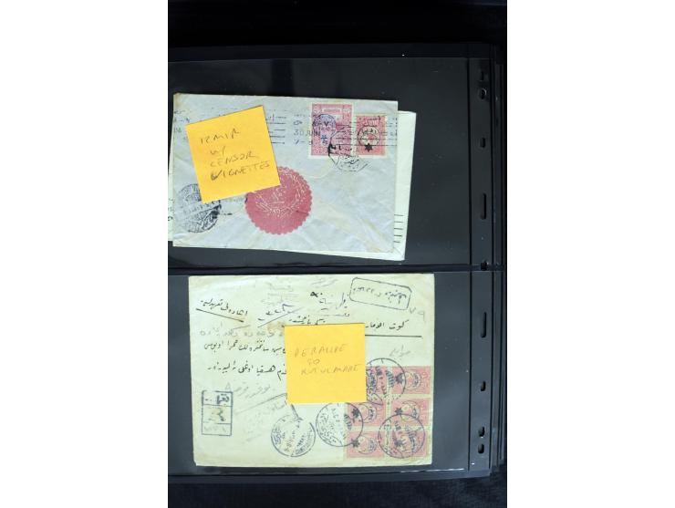 1877/1915 (about), approx. 115 covers, postcards etc. with a wide range of cancellations, also better frankings, destinations