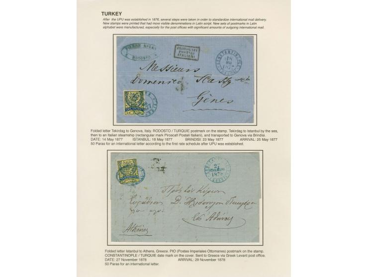 1877/1915 (about), approx. 115 covers, postcards etc. with a wide range of cancellations, also better frankings, destinations