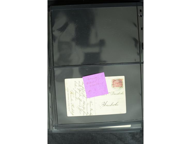 1877/1915 (about), approx. 115 covers, postcards etc. with a wide range of cancellations, also better frankings, destinations