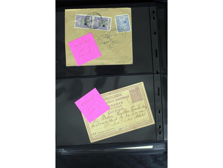 1877/1915 (about), approx. 115 covers, postcards etc. with a wide range of cancellations, also better frankings, destinations