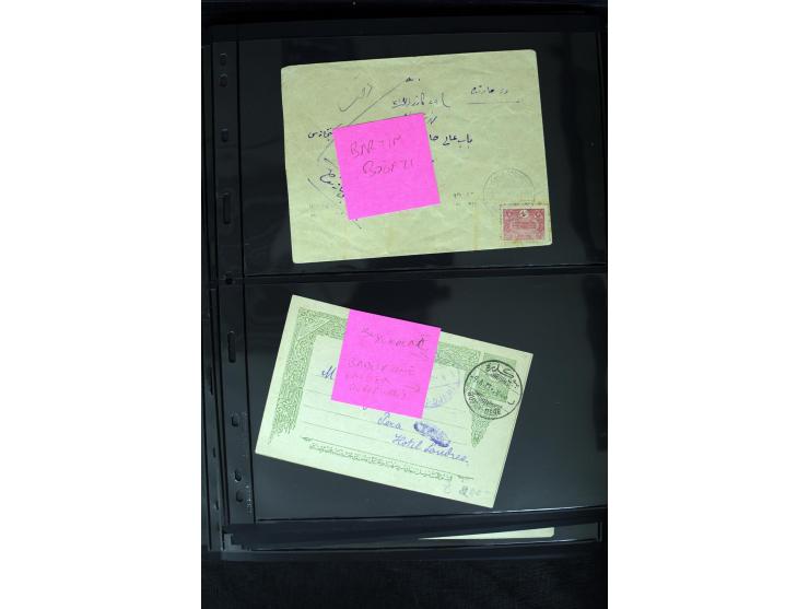 1877/1915 (about), approx. 115 covers, postcards etc. with a wide range of cancellations, also better frankings, destinations