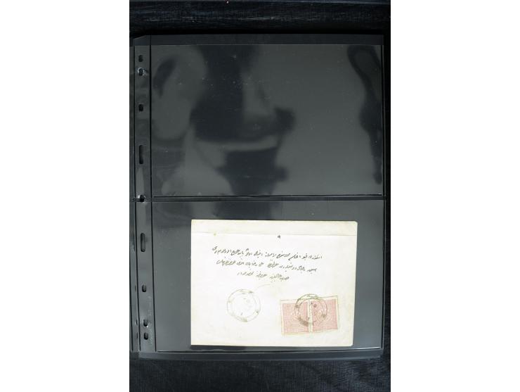 1877/1915 (about), approx. 115 covers, postcards etc. with a wide range of cancellations, also better frankings, destinations