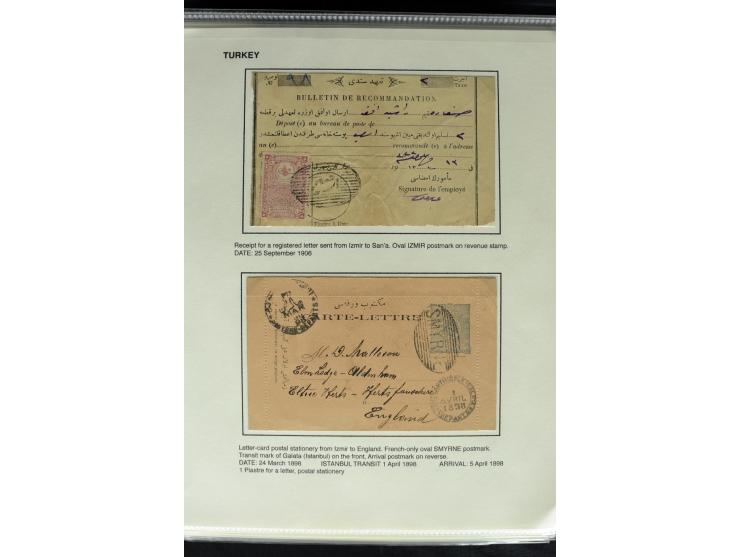 1877/1915 (about), approx. 115 covers, postcards etc. with a wide range of cancellations, also better frankings, destinations