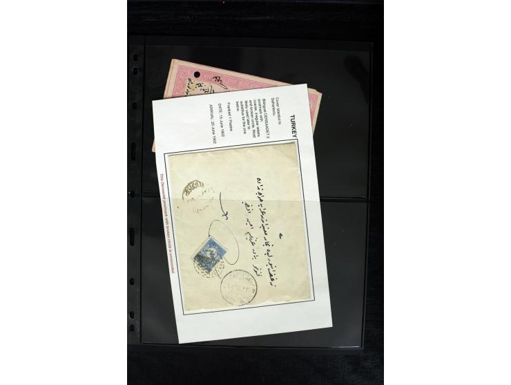1877/1915 (about), approx. 115 covers, postcards etc. with a wide range of cancellations, also better frankings, destinations