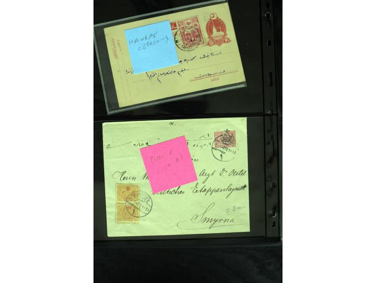 1877/1915 (about), approx. 115 covers, postcards etc. with a wide range of cancellations, also better frankings, destinations