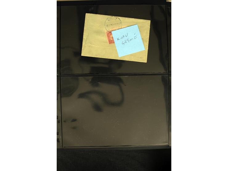 1877/1915 (about), approx. 115 covers, postcards etc. with a wide range of cancellations, also better frankings, destinations