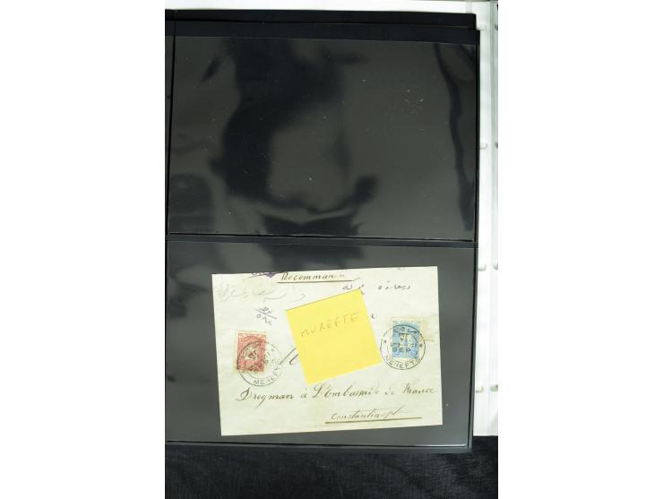 1877/1915 (about), approx. 115 covers, postcards etc. with a wide range of cancellations, also better frankings, destinations