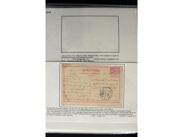 1877/1915 (about), approx. 115 covers, postcards etc. with a wide range of cancellations, also better frankings, destinations