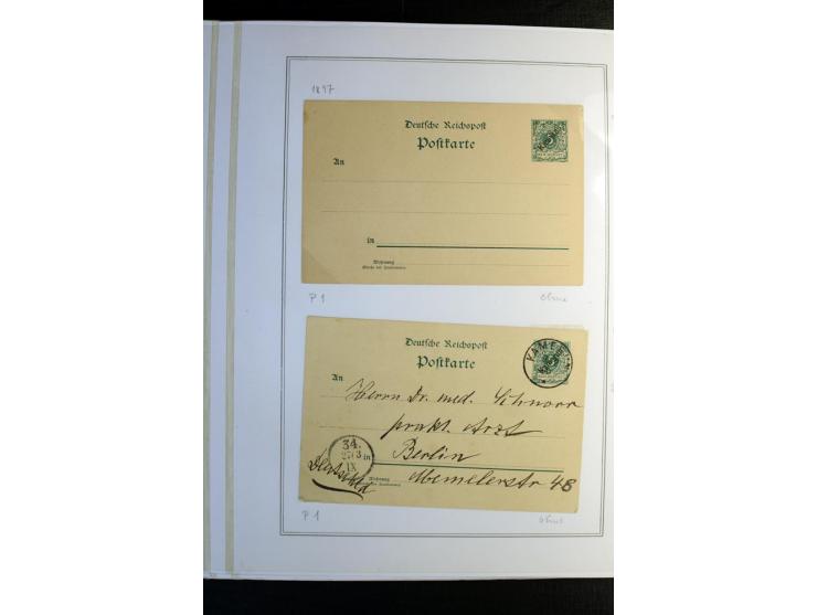 1897/1919, Sammlung mit über 50 ungebrauchten und gebrauchten Karten, dabei bedarfsgebrauchte Karten, P 11 mit Aufdruck "Spec
