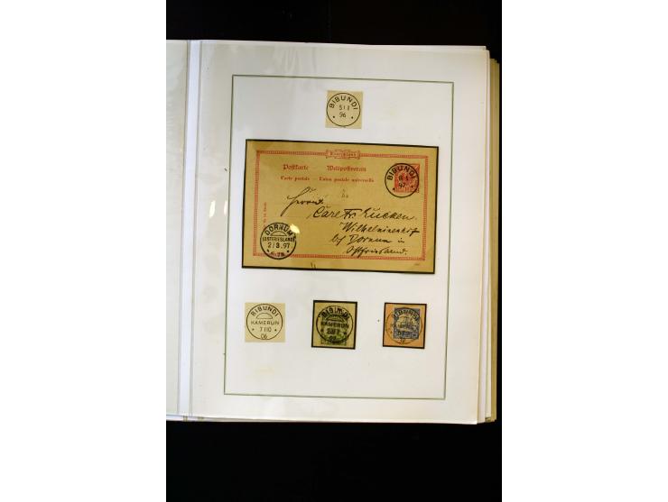1890/1914, umfangreiche Stempel-Sammlung von Abang-Mbang bis Viktoria auf losen Marken, schönen Briefstücken und einigen Brie