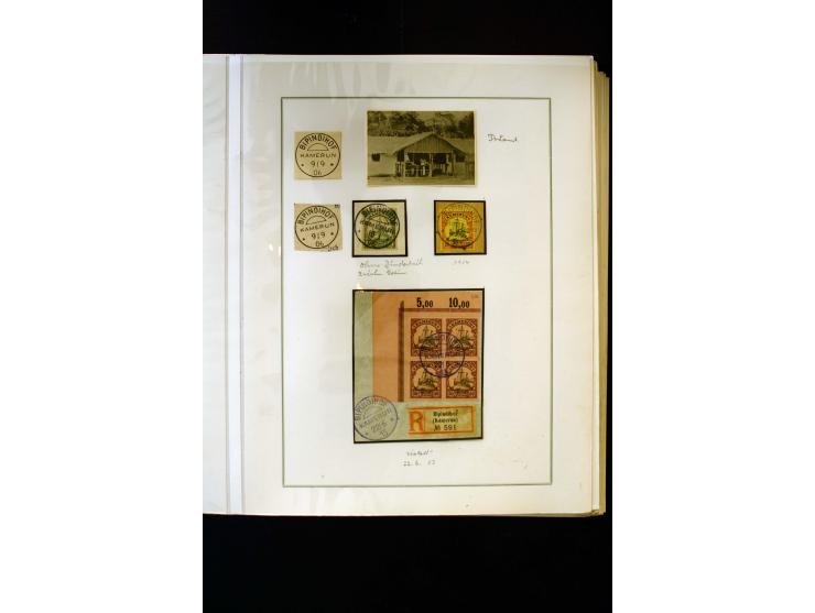 1890/1914, umfangreiche Stempel-Sammlung von Abang-Mbang bis Viktoria auf losen Marken, schönen Briefstücken und einigen Brie