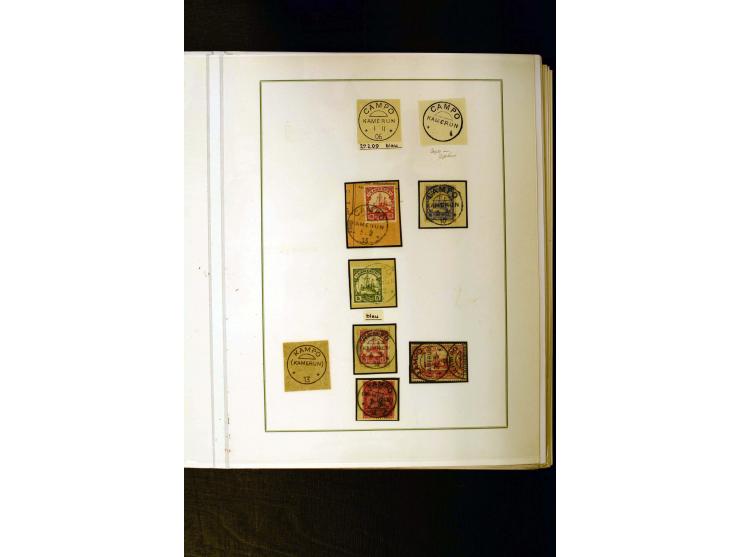 1890/1914, umfangreiche Stempel-Sammlung von Abang-Mbang bis Viktoria auf losen Marken, schönen Briefstücken und einigen Brie