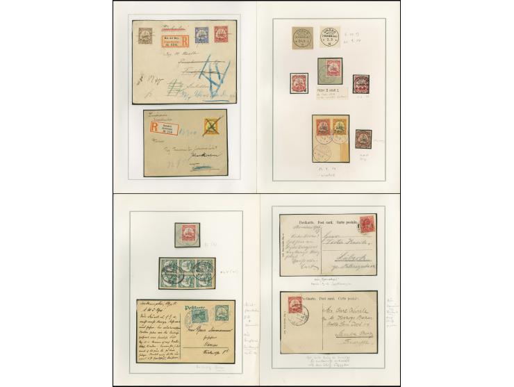 1890/1914, umfangreiche Stempel-Sammlung von Abang-Mbang bis Viktoria auf losen Marken, schönen Briefstücken und einigen Brie
