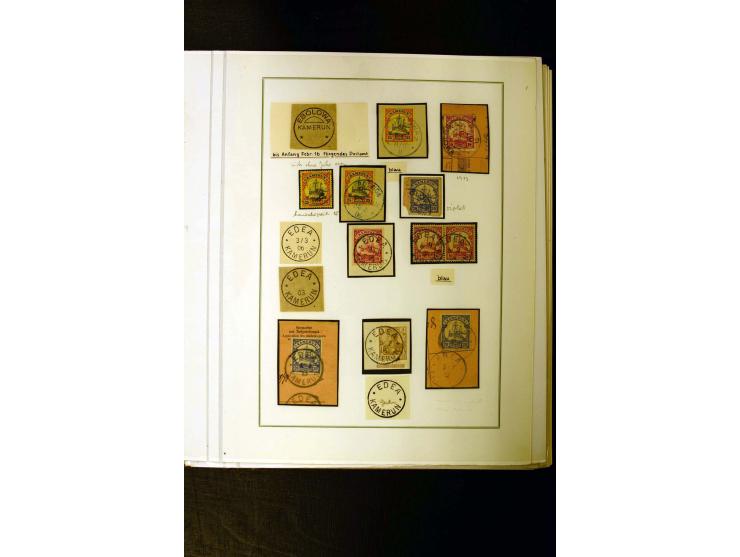 1890/1914, umfangreiche Stempel-Sammlung von Abang-Mbang bis Viktoria auf losen Marken, schönen Briefstücken und einigen Brie