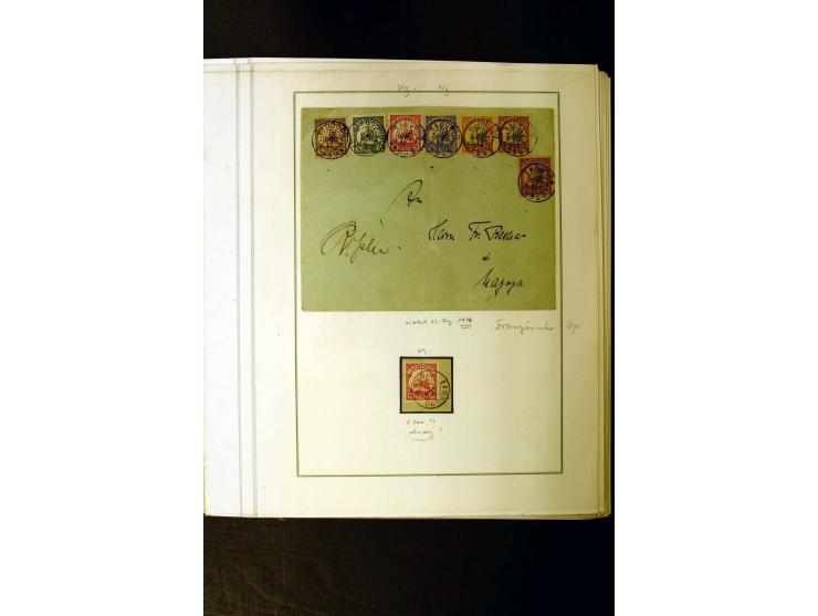 1890/1914, umfangreiche Stempel-Sammlung von Abang-Mbang bis Viktoria auf losen Marken, schönen Briefstücken und einigen Brie