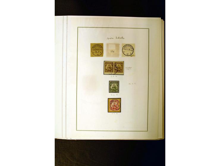 1890/1914, umfangreiche Stempel-Sammlung von Abang-Mbang bis Viktoria auf losen Marken, schönen Briefstücken und einigen Brie