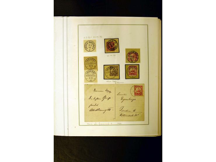 1890/1914, umfangreiche Stempel-Sammlung von Abang-Mbang bis Viktoria auf losen Marken, schönen Briefstücken und einigen Brie