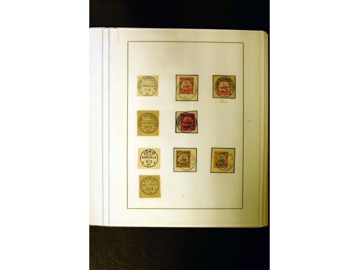 1890/1914, umfangreiche Stempel-Sammlung von Abang-Mbang bis Viktoria auf losen Marken, schönen Briefstücken und einigen Brie