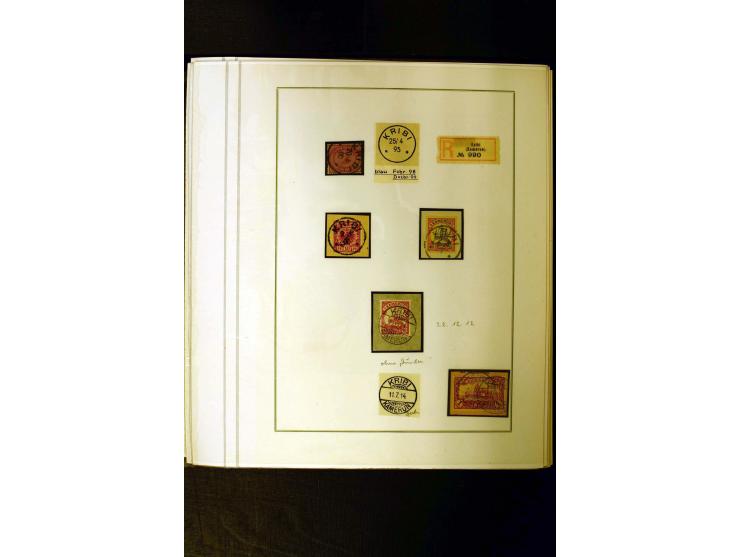1890/1914, umfangreiche Stempel-Sammlung von Abang-Mbang bis Viktoria auf losen Marken, schönen Briefstücken und einigen Brie