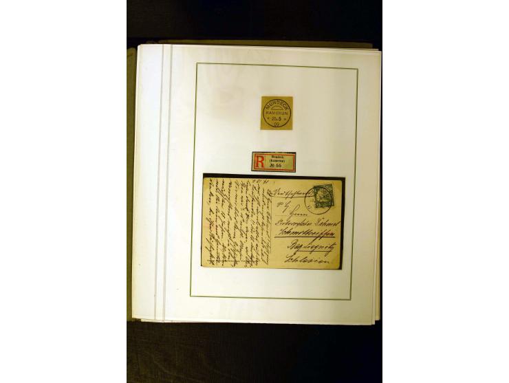 1890/1914, umfangreiche Stempel-Sammlung von Abang-Mbang bis Viktoria auf losen Marken, schönen Briefstücken und einigen Brie