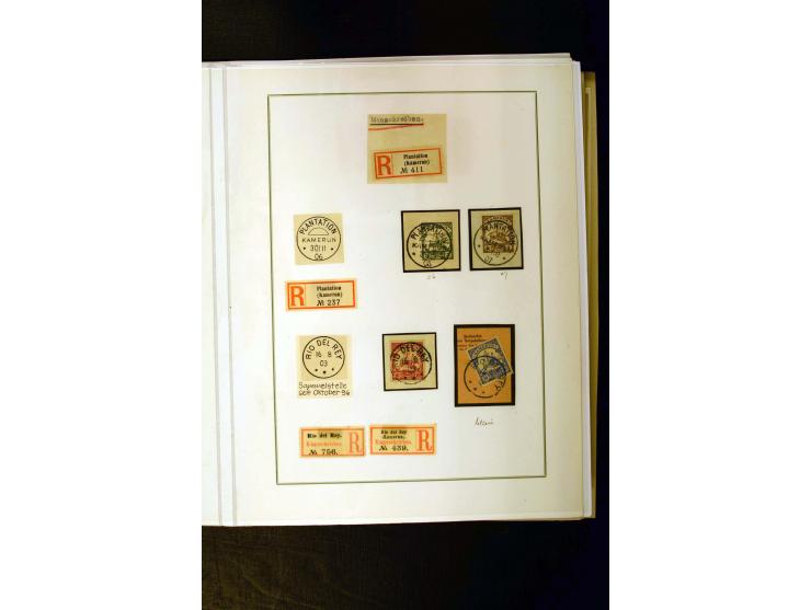 1890/1914, umfangreiche Stempel-Sammlung von Abang-Mbang bis Viktoria auf losen Marken, schönen Briefstücken und einigen Brie
