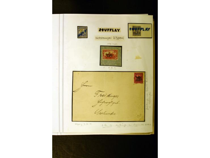 1890/1914, umfangreiche Stempel-Sammlung von Abang-Mbang bis Viktoria auf losen Marken, schönen Briefstücken und einigen Brie