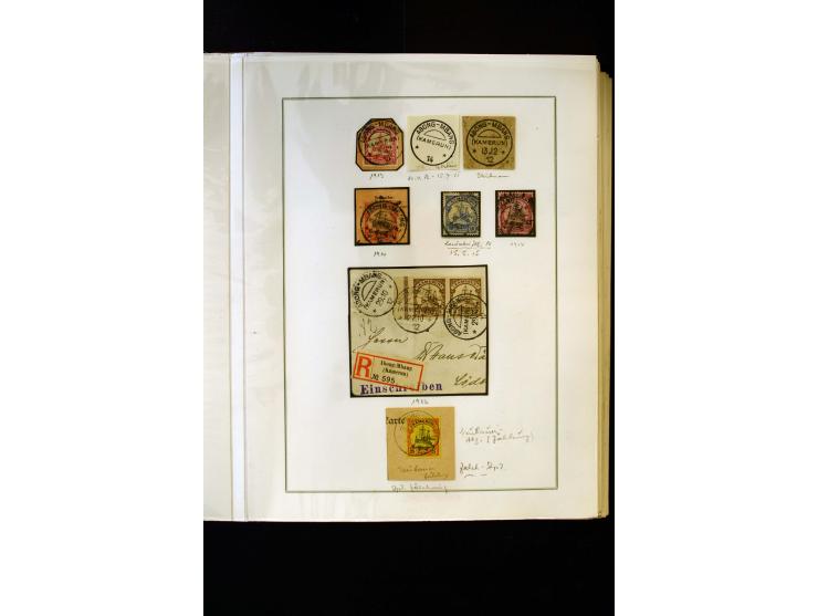 1890/1914, umfangreiche Stempel-Sammlung von Abang-Mbang bis Viktoria auf losen Marken, schönen Briefstücken und einigen Brie