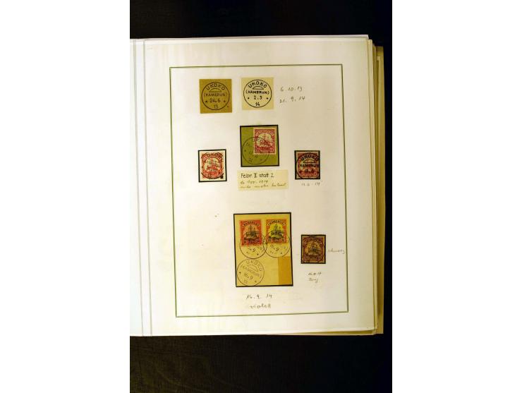 1890/1914, umfangreiche Stempel-Sammlung von Abang-Mbang bis Viktoria auf losen Marken, schönen Briefstücken und einigen Brie