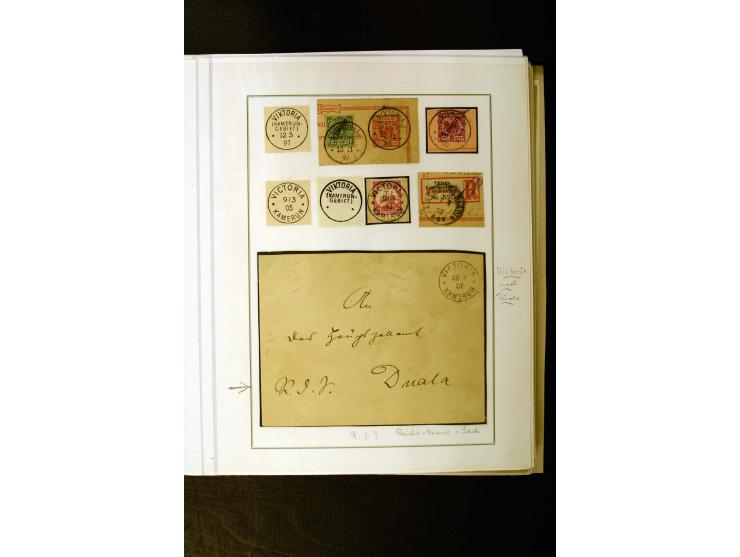 1890/1914, umfangreiche Stempel-Sammlung von Abang-Mbang bis Viktoria auf losen Marken, schönen Briefstücken und einigen Brie