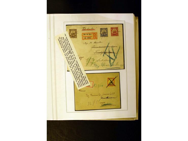 1890/1914, umfangreiche Stempel-Sammlung von Abang-Mbang bis Viktoria auf losen Marken, schönen Briefstücken und einigen Brie