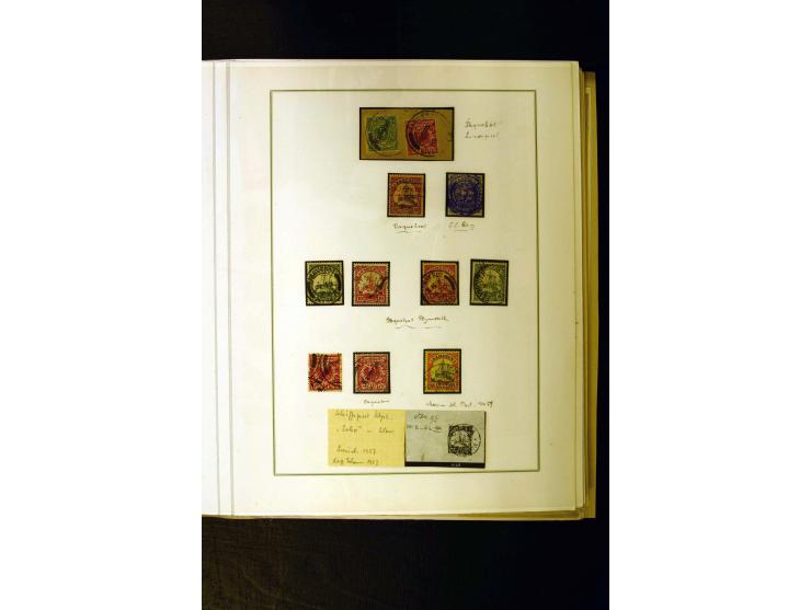 1890/1914, umfangreiche Stempel-Sammlung von Abang-Mbang bis Viktoria auf losen Marken, schönen Briefstücken und einigen Brie