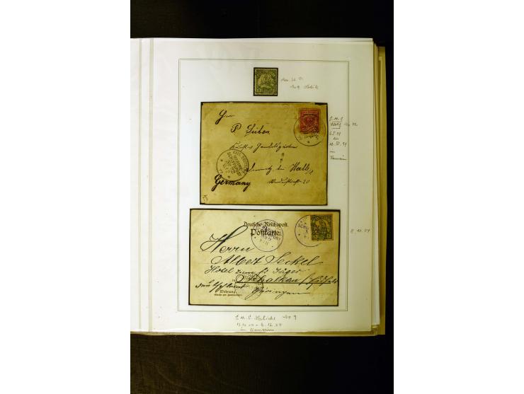 1890/1914, umfangreiche Stempel-Sammlung von Abang-Mbang bis Viktoria auf losen Marken, schönen Briefstücken und einigen Brie