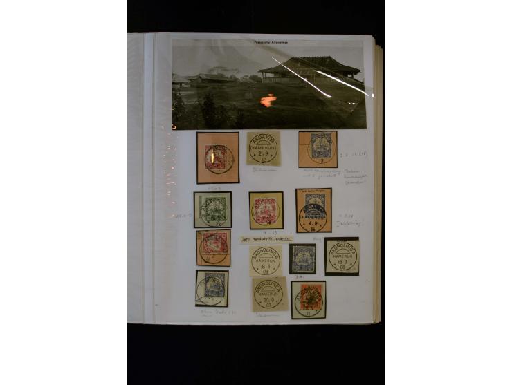 1890/1914, umfangreiche Stempel-Sammlung von Abang-Mbang bis Viktoria auf losen Marken, schönen Briefstücken und einigen Brie