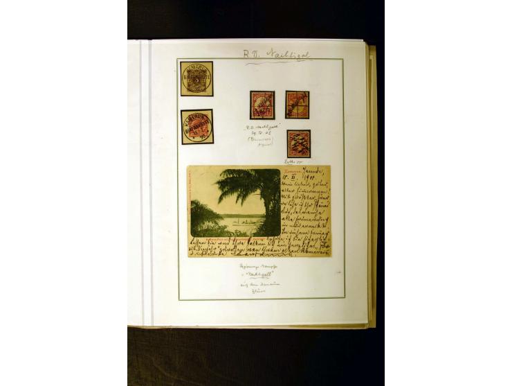 1890/1914, umfangreiche Stempel-Sammlung von Abang-Mbang bis Viktoria auf losen Marken, schönen Briefstücken und einigen Brie