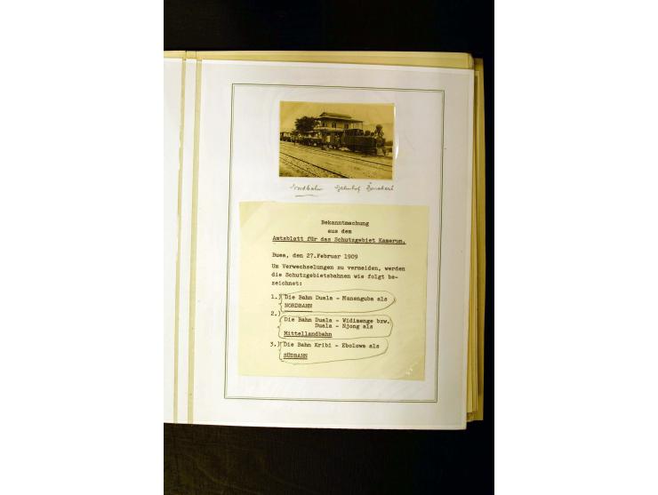 1890/1914, umfangreiche Stempel-Sammlung von Abang-Mbang bis Viktoria auf losen Marken, schönen Briefstücken und einigen Brie