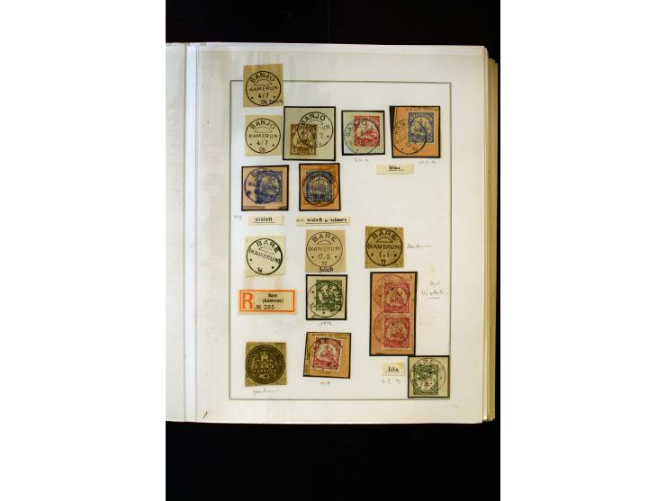 1890/1914, umfangreiche Stempel-Sammlung von Abang-Mbang bis Viktoria auf losen Marken, schönen Briefstücken und einigen Brie