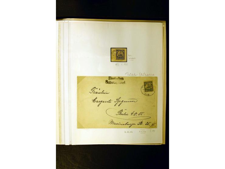 1890/1914, umfangreiche Stempel-Sammlung von Abang-Mbang bis Viktoria auf losen Marken, schönen Briefstücken und einigen Brie