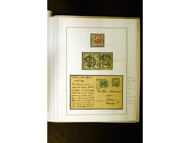 1890/1914, umfangreiche Stempel-Sammlung von Abang-Mbang bis Viktoria auf losen Marken, schönen Briefstücken und einigen Brie
