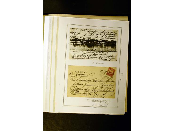 1890/1914, umfangreiche Stempel-Sammlung von Abang-Mbang bis Viktoria auf losen Marken, schönen Briefstücken und einigen Brie